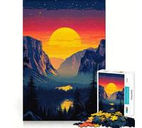 Puzzle de 1000 pièces Sunset Mountain Valley pour Adolescents Jeu Intelligent pour Partager Un Moment de complicité Assemblage d'une Image Œuvre d'art 50x75cm