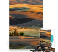 Puzzle de 1000 pièces Sunset Palouse Hills pour Adolescents, Jeu de réflexion, activité à la Maison, découpe Premium, Cadeau de Noël 38x26cm