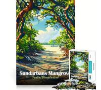 Puzzle de 1000 pièces sur la Mangrove des Sundarbans pour Adolescents Jeu de logique et de Relaxation Objet de Collection Haut de Gamme 38x26cm