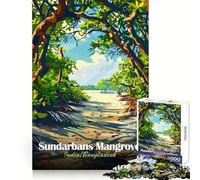 Puzzle de 1000 pièces sur la Mangrove des Sundarbans pour Adolescents Jeu de logique et de Relaxation Objet de Collection Haut de Gamme 38x26cm