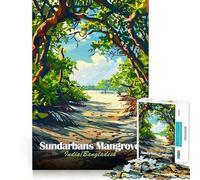 Puzzle de 1000 pièces sur la Mangrove des Sundarbans pour Adultes et Adolescents Amélioration de la mémoire Détente et légèreté Découpe Nette 50x75cm