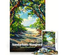 Puzzle de 1000 pièces sur la Mangrove des Sundarbans pour Adultes et Adolescents Amélioration de la mémoire Détente et légèreté Découpe Nette 50x75cm
