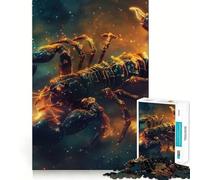 Puzzle de 1000 pièces sur Le Signe du Zodiaque Scorpion pour Adultes et Adolescents Se Souvenir, se ressourcer, se Calmer, s'évader Découpe Lisse Cadeau touchant (38x52cm)
