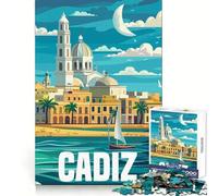 Puzzle de 1000 pièces sur Le thème de Cadix,Espagne,pour Adultes Stimulation cérébrale,Passe-Temps paisible,découpe de qualité supérieure,Cadeau d'anniversaire (38x52cm)