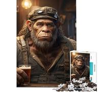 Puzzle de 1000 pièces sur Le thème de la bière Artisanale et des Néandertaliens Un Jeu addictif pour développer la Patience et s'amuser ! Décoration Parfaite Cadeau d'anniversaire (38x26cm)