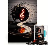 Puzzle de 1000 pièces sur Le thème de la Musique et du Vinyle pour Adolescents Design apaisant et Relaxant Cadeau Classique à Assembler (38x26cm)