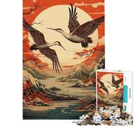 Puzzle de 1000 pièces sur Le thème de la mythologie Japonaise (Grue) pour Adolescents Cadeau d'anniversaire ou de Noël pour Femmes Jeu à Monter soi-même à partir de 14 Ans (50x75cm)