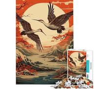 Puzzle de 1000 pièces sur Le thème de la mythologie Japonaise (Grue) pour Adolescents idéal pour Un Anniversaire ou Noël Jouet éducatif et éducatif à partir de 14 Ans (38x26cm)