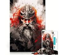Puzzle de 1000 pièces sur Le thème de la mythologie Viking pour Adultes Jeu de réflexion Stimulant Technologie de découpe Laser avancée Défi Amusant pour Passer Le Temps (50x75cm)