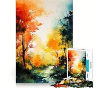 Puzzle de 1000 pièces sur Le thème de la Nature à l'aquarelle pour Adultes Jeu de mémoire Amusant Assemblage sûr et Solide Activité familiale Amusante en soirée (38x26cm)