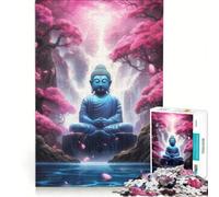 Puzzle de 1000 pièces sur Le thème de la Nature et du Bouddha, Jeu Manuel pour entraîner Votre Cerveau et Vos Mains, avec des pièces de Formes aléatoires Qui s'emboîtent Parfaitement 38x26cm