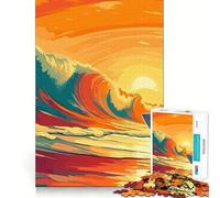 Puzzle de 1000 pièces sur Le thème de la Planche à Voile et de la Plage Jeu de réflexion Amusant Conception sans Espace pour Les réunions de Famille (38x26cm)