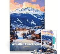 Puzzle de 1000 pièces sur Le thème de la Station de Ski de Whistler Blackcomb pour Adolescents Jeu Stimulant l'esprit Assemblage sûr et Solide Activité de Partage en Famille (38x26cm)