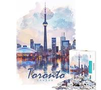 Puzzle de 1000 pièces sur Le thème de la Ville à l'aquarelle Jeu éducatif et Amusant à Faire à la Maison idéal pour Les Enfants de 14 Ans et Plus (38x52cm)