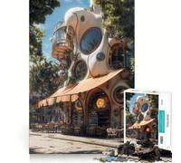 Puzzle de 1000 pièces sur Le thème de l'architecture de café fantaisiste,idéal pour Les Adolescents Activité ludique et stimulante pour Les méninges Taille Uniforme,pièces précises,détente Garantie