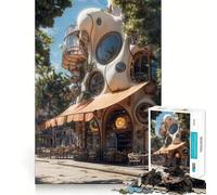 Puzzle de 1000 pièces sur Le thème de l'architecture de café fantaisiste pour Adolescents activité ludique et stimulante de Haute précision,idéale pour Une Pause mentale apaisante (38x26cm)