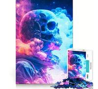 Puzzle de 1000 pièces sur Le thème de l'astronaute et du crâne, idéal pour Les Adolescents Exercice Mental, Relaxation et liste de souhaits du Père Noël 50x75cm