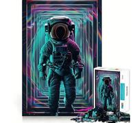 Puzzle de 1000 pièces sur Le thème de l'astronaute et du Portail Spatial,avec Bords Fins,Casse-tête logique,Jeu de Loisirs,Cadeau d'anniversaire Amusant (38x52cm)