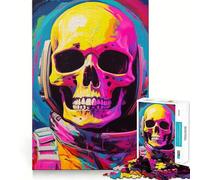 Puzzle de 1000 pièces sur Le thème de l'astronaute Squelette, Jouet cognitif pour Adolescents, Plaisir Lent, Bords de qualité supérieure, Cadeau du Père Noël 38x26cm