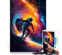 Puzzle de 1000 pièces sur Le thème de l'astronaute Surfeur, idéal pour Les Adolescents Un Jeu d'adresse Relaxant et Stimulant, Un Cadeau Original et attentionné 38x52cm
