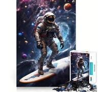 Puzzle de 1000 pièces sur Le thème de l'astronaute Surfeur, pour Adolescents Jeu de logique et de réflexion, Divertissement paisible, Bords Lisses, Cadeau créatif 50x75cm