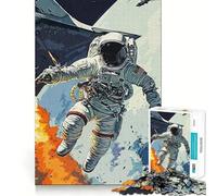 Puzzle de 1000 pièces sur Le thème de l'astronaute,Vintage et Sauvage,avec Bords Fins,Un Jeu de logique et de Loisirs idéal pour Un Cadeau d'anniversaire Amusant (38x52cm)