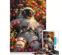 Puzzle de 1000 pièces sur Le thème de l'espace, des astronautes et des Fleurs, idéal pour Les Adolescents Jeu de logique Clair, savourer Lentement Découpe Parfaite Surprise d'anniversaire (38x26cm)