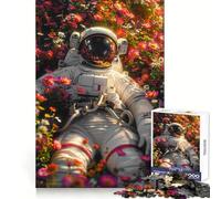 Puzzle de 1000 pièces sur Le thème de l'espace, des astronautes et des Fleurs, idéal pour Les Adolescents Jeu de logique Clair, savourer Lentement Découpe Parfaite Surprise d'anniversaire (38x26cm)