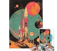 Puzzle de 1000 pièces sur Le thème de l'exploration Spatiale rétro Jeu éducatif Stimulant et Casse-tête pour Femmes et Hommes (38x52cm)