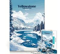 Puzzle de 1000 pièces sur Le thème de l'hiver dans Le Parc National de Yellowstone pour Adultes Exercice Mental,découpe de précision,Bords Lisses,activité relaxante à Faire en Groupe 50x75cm