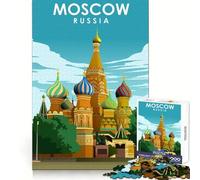 Puzzle de 1000 pièces sur Le thème de Moscou,Russie,idéal pour Les Adolescents entraînement de la mémoire,Loisirs paisibles,découpe Impeccable,Un Joli Cadeau (38x26cm)