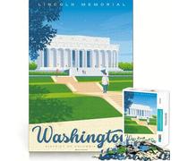 Puzzle de 1000 pièces sur Le thème de Washington DC, Motif Voyage, Bords Nets, décoration, résolution de problèmes, Divertissement, Facile à Passer, Cadeau de Noël (38x26cm)