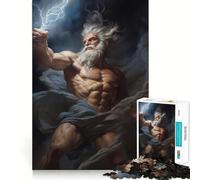 Puzzle de 1000 pièces sur le thème de Zeus dans la mythologie grecque Stimulation cognitive Jeu amusant Emboîtement sûr Pas de pièces qui se détachent Une façon captivante de passer le temps (38x26cm)
