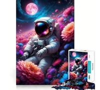 Puzzle de 1000 pièces sur Le thème des astronautes et des Fleurs,avec Bords Fins,pour Un Jeu de logique et de Loisirs,idéal comme Cadeau d'anniversaire Amusant (38x26cm)