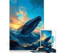 Puzzle de 1000 pièces sur Le thème des Baleines,Jeu de Concentration pour Adolescents,découpe de précision,Bords Lisses, pour Les fêtes (38x52cm)