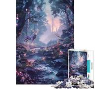 Puzzle de 1000 pièces sur Le thème des Cerfs de la forêt enchantée idéal pour Un Anniversaire ou Noël Activités familiales et Jeux Amusants à partir de 14 Ans (38x26cm)