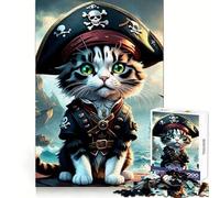 Puzzle de 1000 pièces sur Le thème des Chats Pirates,idéal pour Les Adultes Développe Les capacités cognitives,Passe Un agréable Moment et Offre Un Cadeau mémorable (38x52cm)