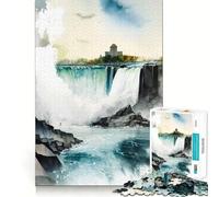 Puzzle de 1000 pièces sur Le thème des Chutes du Niagara, idéal pour Les Adolescents, Un Jeu de réflexion et Une activité à Faire à la Maison Bordure précise Liste de souhaits du Père Noël (38x52cm)