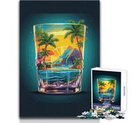 Puzzle de 1000 pièces sur Le thème des Cocktails, coloré et idéal pour se détendre à la Maison Solide et précis, ce Puzzle est Un Jouet de Jeu de 38x26cm