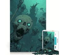 Puzzle de 1000 pièces sur Le thème des créatures Marines mortes-vivantes Jeu de mémorisation mentale de Haute précision,activité Manuelle Interactive et stimulante pour la Maison (38x26cm)