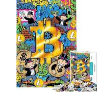 Puzzle de 1000 pièces sur Le thème des cryptomonnaies et du Graffiti pour Adolescents Niveau de difficulté élevé Chaque pièce est Unique Jouet éducatif (50x75cm)