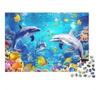 Puzzle de 1000 pièces sur Le thème des Dauphins et de la Vie Marine, représentant des Poissons et des Dauphins sous-Marins. Jeu éducatif pour Adultes, décoration intérieure, 38 x 26 cm