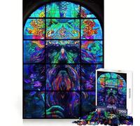 Puzzle de 1000 pièces sur Le thème des druides en vitrail pour Adultes, idéal pour stimuler la mémoire et Passer Un Moment agréable Pièce d'art à Assembler 50x75cm