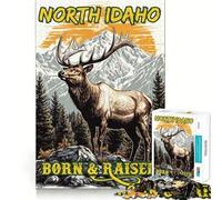 Puzzle de 1000 pièces sur Le thème des élans du Nord de l'Idaho, idéal pour Les Adolescents Jeu de logique et de réflexion, Doux et Relaxant, découpe précise, Cadeau précieux (38x52cm)