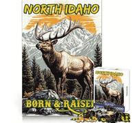 Puzzle de 1000 pièces sur Le thème des élans du Nord de l'Idaho, idéal pour Les Adolescents Jeu de logique et de réflexion, Doux et Relaxant, découpe précise, Cadeau précieux (38x52cm)
