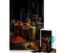 Puzzle de 1000 pièces sur Le thème des épices, de la Nourriture et de la Cuisine pour Adultes Jeu Intelligent et Amusant à réaliser en intérieur Découpe Lisse Cadeau du Père Noël 38x52cm