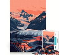 Puzzle de 1000 pièces sur Le thème des Glaciers d'Alaska,Art Naturel,Bords Fins,Casse-tête logique,Jeu de Loisirs,Cadeau d'anniversaire Amusant (50x75cm)