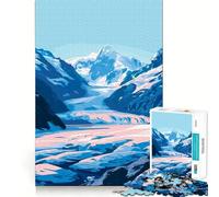 Puzzle de 1000 pièces sur Le thème des Glaciers d'Alaska,Art Naturel,Bords Fins,Casse-tête logique,Jeu de Loisirs,Cadeau d'anniversaire Amusant (38x52cm)