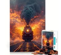 Puzzle de 1000 pièces sur Le thème des locomotives rétro pour Adolescents Jeu de logique Transparente Découpe Parfaite Liste de souhaits du Père Noël (50x75cm)