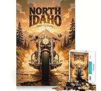 Puzzle de 1000 pièces sur Le thème des Motos du Nord de l'Idaho pour Adultes, Jeu de réflexion et de Concentration, Loisirs à Domicile, pour Les vœux du Père Noël (38x52cm)
